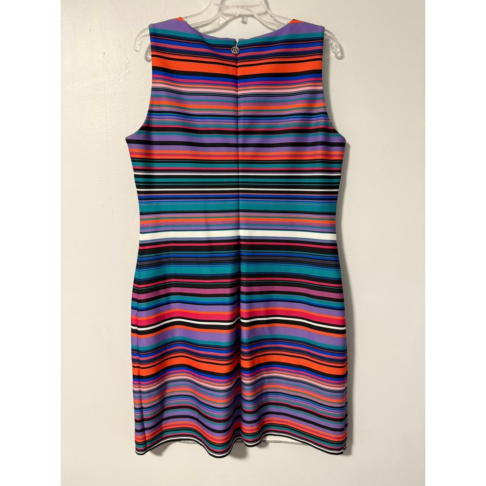 Tommy Hilfiger Womens‎ Multicolor Striped Sheath Dress Size 14 Sleeveless Mod - Picture 6 of 12